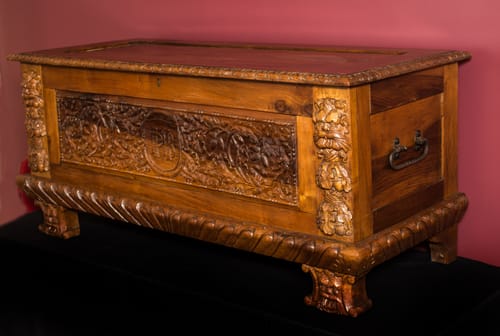 Chest carved for Phillip Hudson.