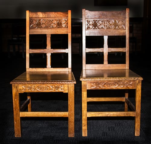 Two side chairs, St Michael's Collegiate. Hobart
