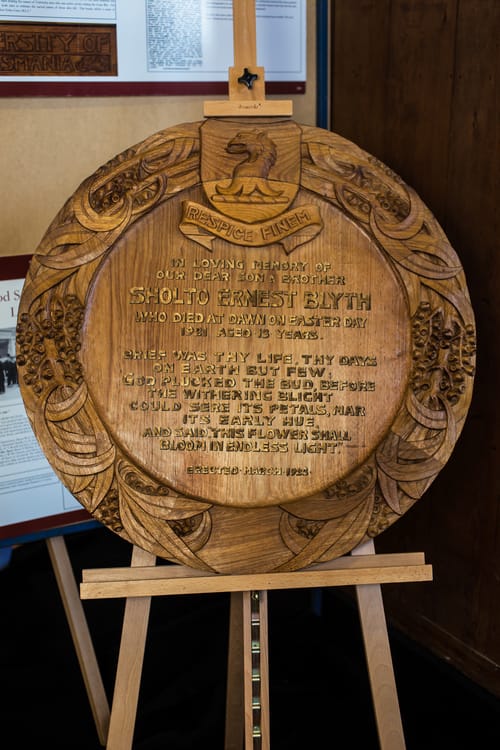 Plaque to Sholto Blyth.