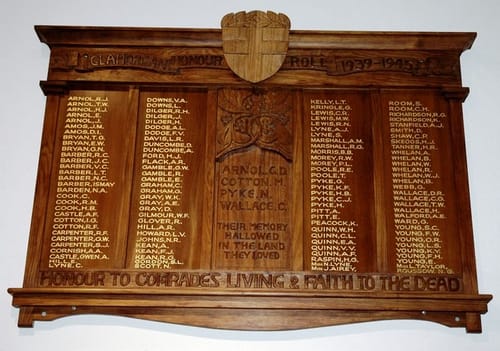 Glamorgan WW2 honour roll.